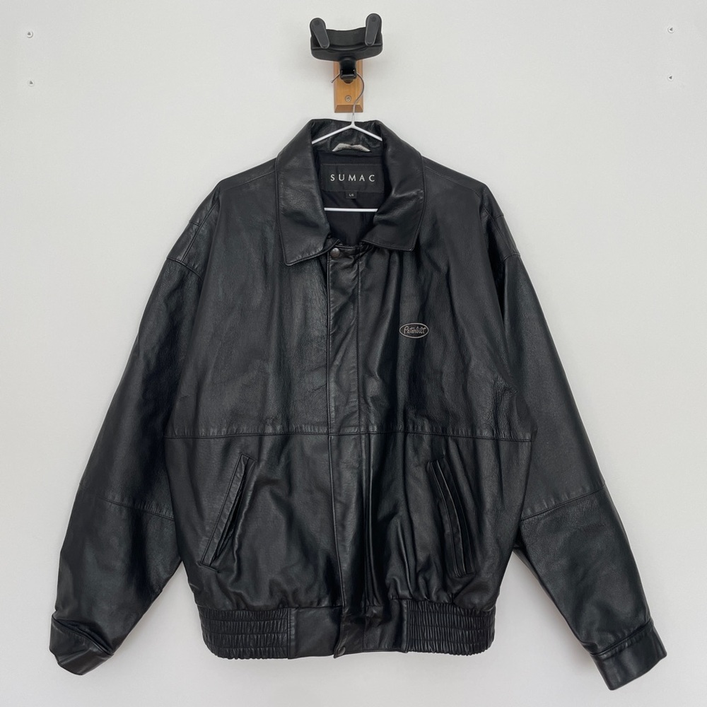 Sumac x Peterbilt Black Leather Bomber Jacket Made in Canada Men’s L